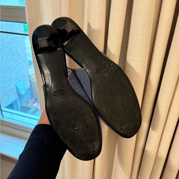 Tod’s Denim Kitten Heel Slingbacks - Picture 2 of 2